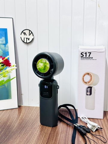 QuạtTích Điện Cầm Tay S17 Sò Lạnh Turbo Tốc Độ 100