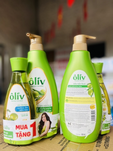 DẦU GỘI OLIU CHẮC KHOẺ BỒNG BỀNH 650ML TẶNG SỮA TẮM OLIU 250ML