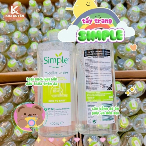NƯỚC TẨY TRANG SIMPLE LỚN 400ML XỊN (15) '