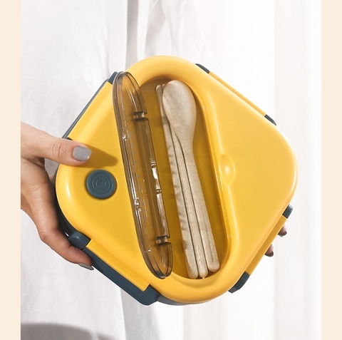 Hộp cơm 3 ngăn Kèm Muỗng Đũa Hình Vuông (4)