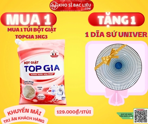 KM TÚI BỘT GIẶT 3.3kg TOPGIA CHÍNH HÃNG TẶNG 1 DĨA 00078 (10)