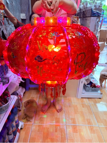 ĐÈN LỒNG ĐIỆN XOAY SIZE 50# ( ĐK 40cm) LOẠI 1 - TẾT