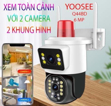 Camera Yoosee 2 Mắt 6MP Có Còi Báo Mã Q44 (30) '