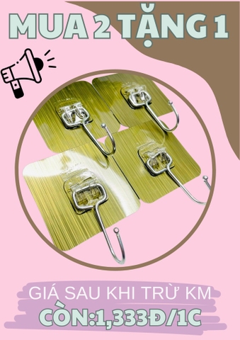KM MÓC DÁN TƯỜNG INOX 304 SIÊU CHẮC ( Mua 2 Tặng 1 )