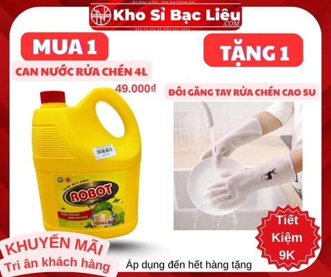 KM Nước Rửa Chén 4 Lít Robot Cty chính hãng (3) (thùng 6can) '
