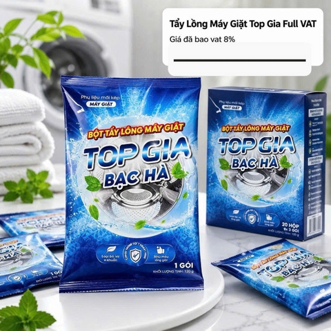 BỘT TẨY LỒNG MÁY GIẶT TOPGIA BẠC HÀ 120gram FULL VAT (2)