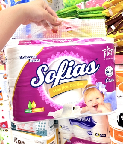 KM Lốc 6 Cuộn Giấy Không Lõi 4 Lớp SOFIAS Chính hãng (2)