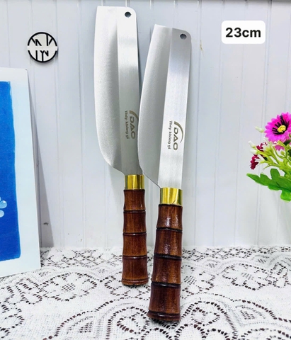 DAO THÁI 23CM Cán Trúc-CÁN GỖ THÉP KHÔNG RỈ (2)