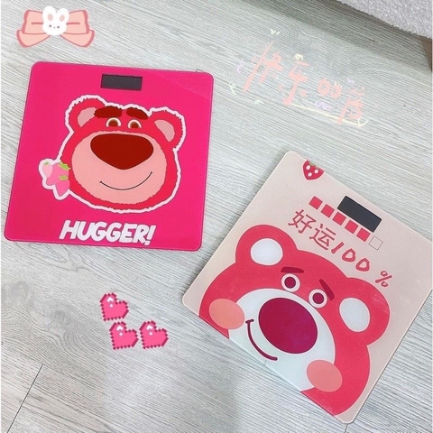 Cân Sức Khoẻ Điện Tử Hình Gấu Dâu Mặt Kính Cường Lực (6) '