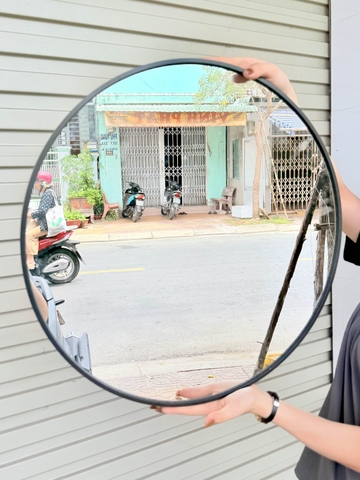 Gương tròn dán tường 50cm. Gương thuỷ tinh hình ảnh sắc nét sáng (10)