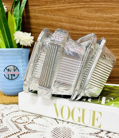 Set 10 Khay Bạc Chữ Nhật Lót Nồi Chiên 700ml (1)