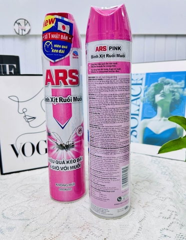 (VC M2T1)BÌNH XỊT RUỒI MUỖI ARS HỒNG CHÍNH HÃNG KHÔNG MÙI 600ML