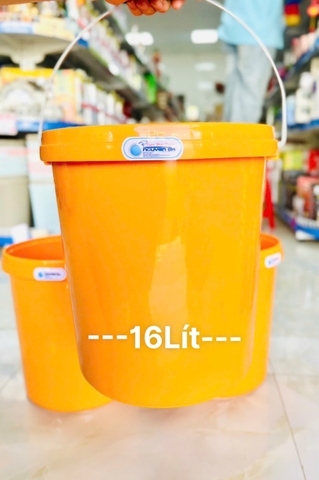 Thùng Bê, Xô Nhựa Vàng 16L Nguyên Ba , Dầy Nặng (5)