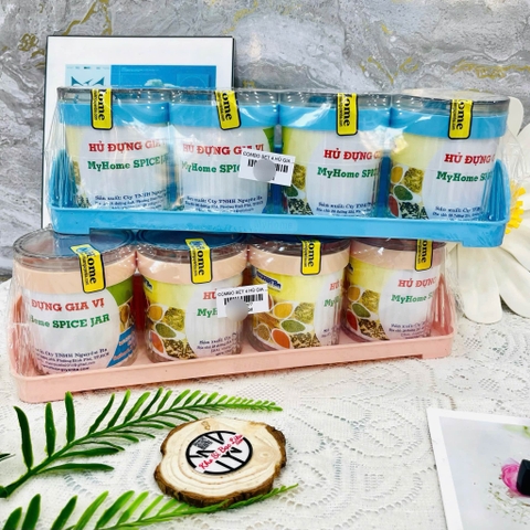 COMBO SET 4 HỦ GIA VỊ MYHOME , DÁN TƯỜNG ĐƯỢC (3)
