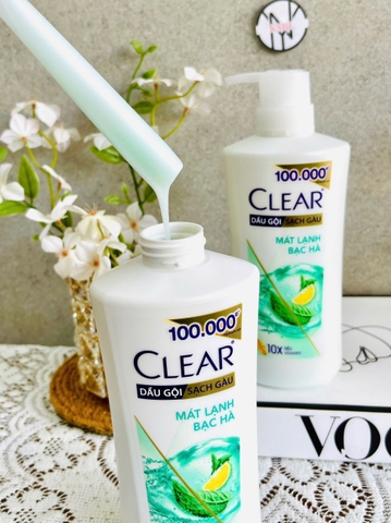 CHAI DẦU GỘI CLEAR 350g BẠC HÀ 10X MÁT LẠNH (5)