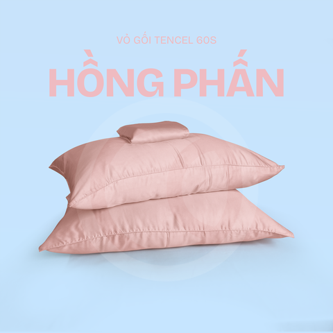 Vỏ gối Tencel 60s CHU MY - Hồng Phấn - TS-191
