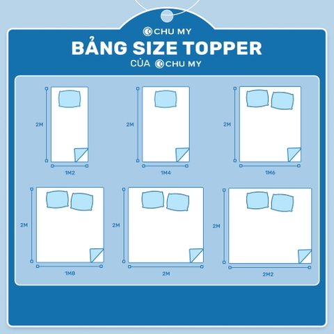 Nệm Topper Microfiber 7–10cm, Cotton T233, dây chun 4 góc (1m–2m2) | CHU MY