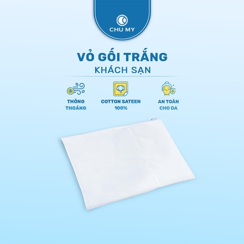 Vỏ Gối T400 Khách Sạn Chu My (100% Cotton Satin) - Bóng Mượt & Đẳng Cấp
