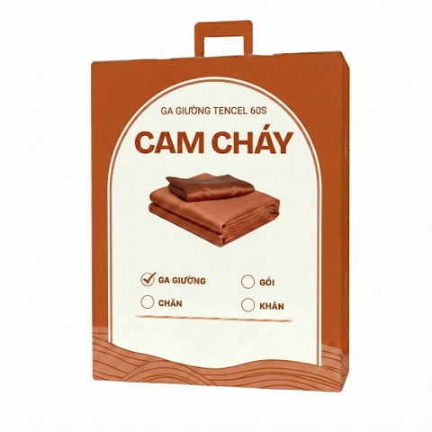 Ga giường Tencel 60s CHU MY - Cam Cháy - TS-178