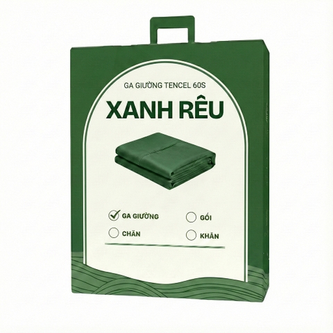 Ga giường Tencel 60s CHU MY - Xanh Rêu - TS-91