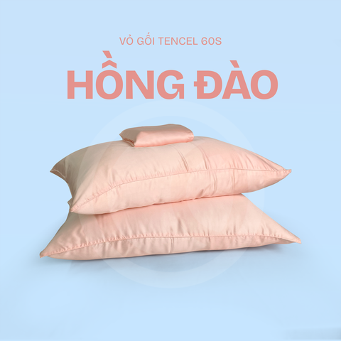Vỏ gối Tencel 60s CHU MY - Hồng Đào - TS-186
