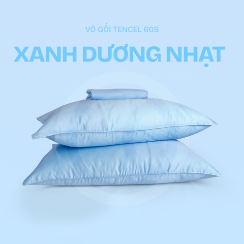 Vỏ gối Tencel 60s CHU MY - Xanh Dương Nhạt - TS-117
