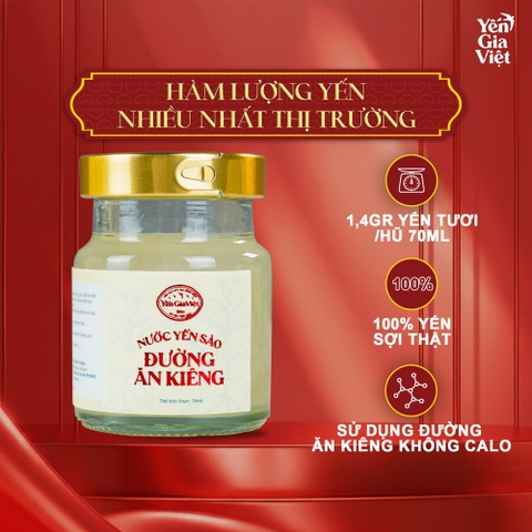 Nước Yến Sào Đường Ăn Kiêng 70ml - Thùng 60 Hũ