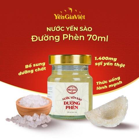Set 6 hũ nước yến sào Đường phèn Yến Gia Việt giúp bồi bổ sức khỏe, hạn chế lão hóa, tăng đàn hồi da - hũ 70ml