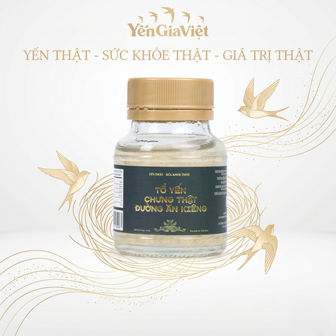 [Set 6 hũ 7.5G Yến Tươi] Tổ Yến Chưng Thật Đường ăn kiêng Yến Gia Việt cao cấp cho người tiểu đường - hũ 75ml