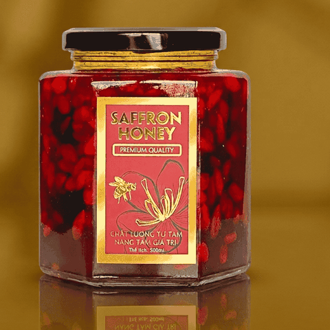 Saffron Nhụy Hoa Nghệ Tây Ngâm Mật Ong Rừng Loại 1 – 100% Chính Hãng Iran & Đồng Tháp