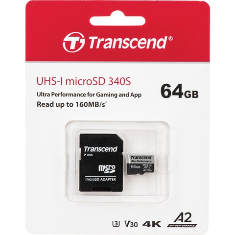 Thẻ nhớ Transcend microSDXC 64GB 340S UHS-I | Hàng chính hãng