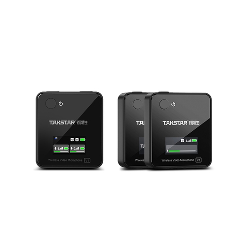 Micro thu âm livestream lavalier không dây Takstar V1 (Gen 2) kênh kép | Hàng chính hãng