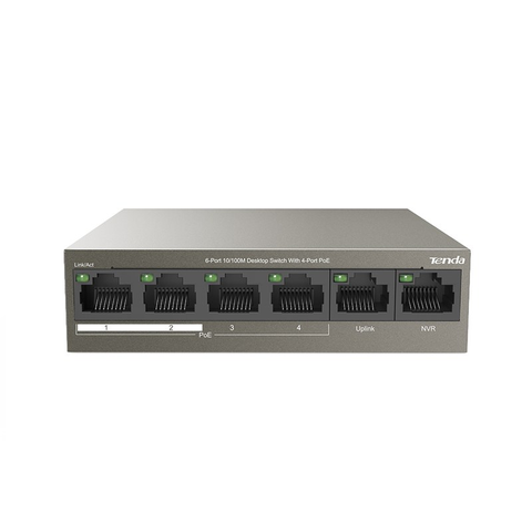 Switch PoE Tenda TEF1106P-4-63W 6-Port 10/100Mbps PoE | Hàng chính hãng