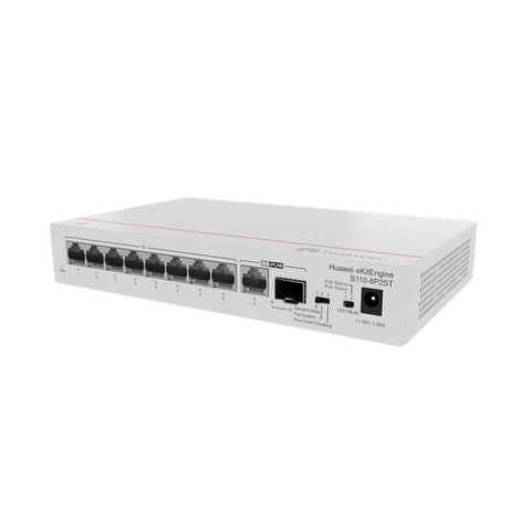Switch PoE 8 Cổng S110-8P2ST | 8 Port PoE + 2 Uplink SFP 1G, Giá Tốt