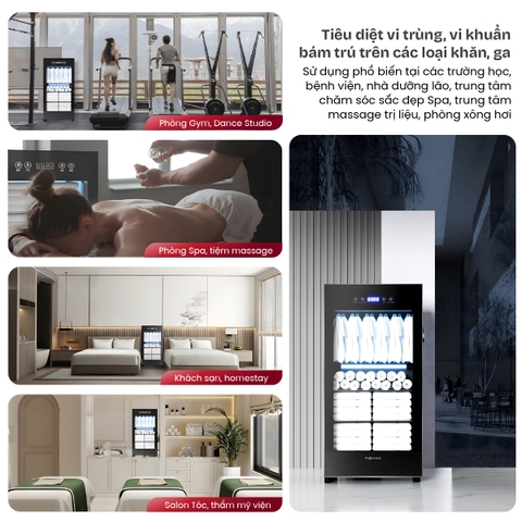 Fujihome SD128 – tủ sấy giày dép cỡ lớn 128L cho cả nhà, khử mùi UV Ozone