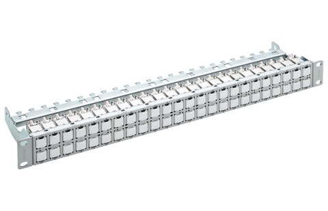 Patch Panel 19inch 1U 48 Port RJ45 Cat 6A ELISO Gray
