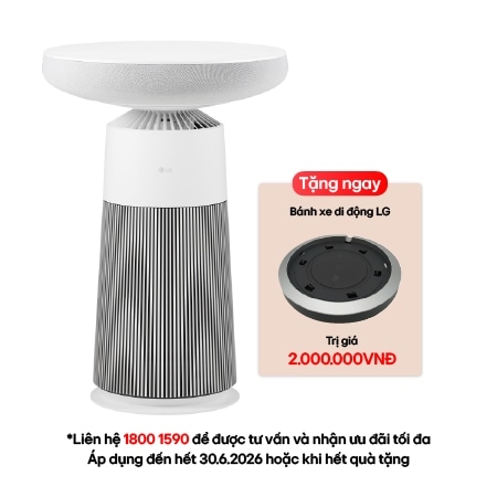 Máy lọc không khí kết hợp loa bluetooth LG PuriCare Aerospeaker 360˚ màu trắng AS20GSHU0