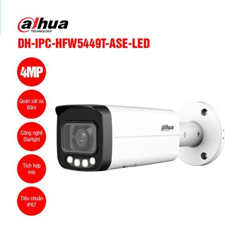 Camera IP 4MP DAHUA DH-IPC-HFW5449T-ASE-LED | Hàng chính hãng