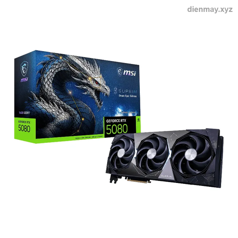 Card màn hình MSI GeForce RTX 5080 16G SUPRIM DRACO EPIC EDITION - Game thủ chơi 4K và người làm đồ họa, AI cao cấp