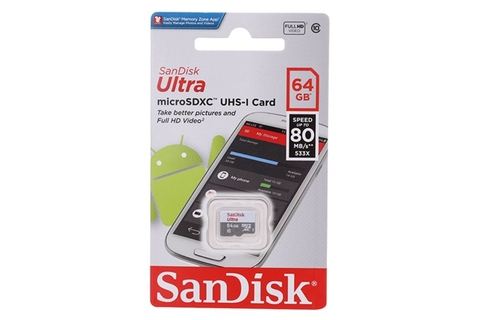 Thẻ Nhớ SanDisk 64GB MicroSDHC Class 10