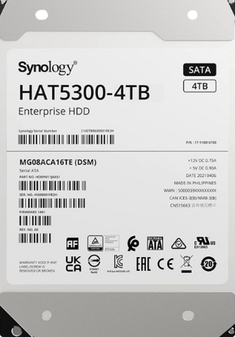 Ổ cứng HDD Synology HAT5300 4TB 3.5 inch 7200rpm, SATA 6Gb/s (HAT5300-4T) | Hàng chính hãng