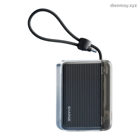 Pin Sạc Dự Phòng Sharge Flow Go P4 10000mAh Nhỏ Gọn, Có Dây Liền