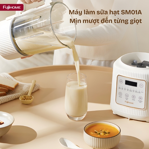 Máy làm sữa hạt Fujihome SM01A cối thủy tinh 1,75 lít cho nhà đông người