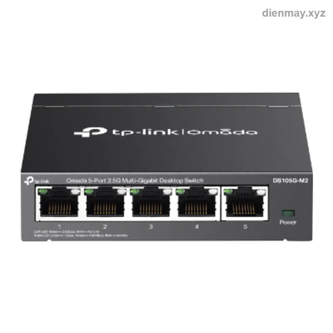 Switch 5 cổng 2.5G TP-Link Omada DS105G-M2 cắm là chạy - Văn phòng, gia đình cần mở rộng cổng mạng đơn giản, cắm là chạy