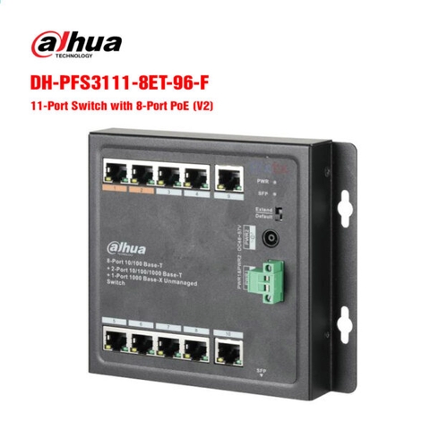 Switch mạng 11 cổng DAHUA DH-PFS3111-8ET-96-F | Hàng chính hãng