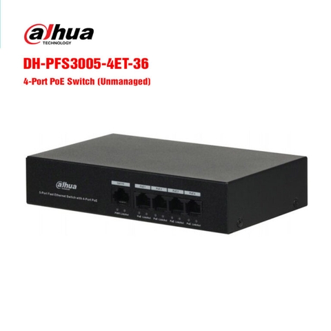 Switch POE 4 cổng DAHUA DH-PFS3005-4ET-36 | Hàng chính hãng