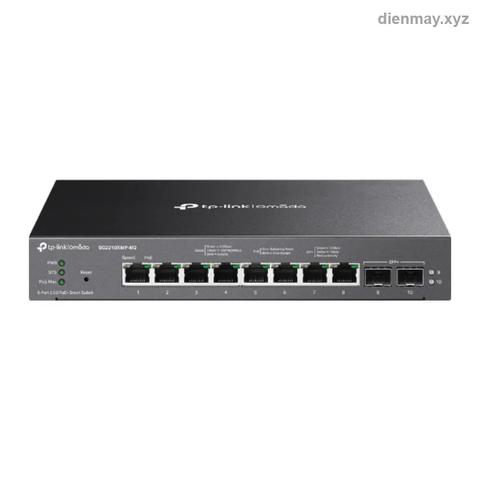 Switch PoE 8 cổng 2.5G TP-Link Omada SG2210XMP-M2 Smart - Văn phòng, khách sạn, trường học cần cấp PoE cho camera và access point, quản lý tập trung