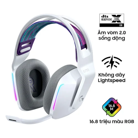 Tai nghe gaming không dây Logitech G733 KDA với RGB
