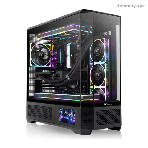 Vỏ case Thermaltake View 600 TG Full Tower Đen (không gồm màn hình LCD) - PC gaming/workstation cao cấp, build tản nhiệt nước custom