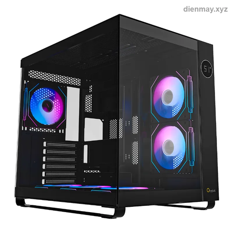 Vỏ máy tính OCYPUS Iota C70 WH ARGB Trắng (kèm 6 quạt ARGB, màn hình nhiệt độ) - Người build PC gaming tông trắng, thích phong cách bể cá